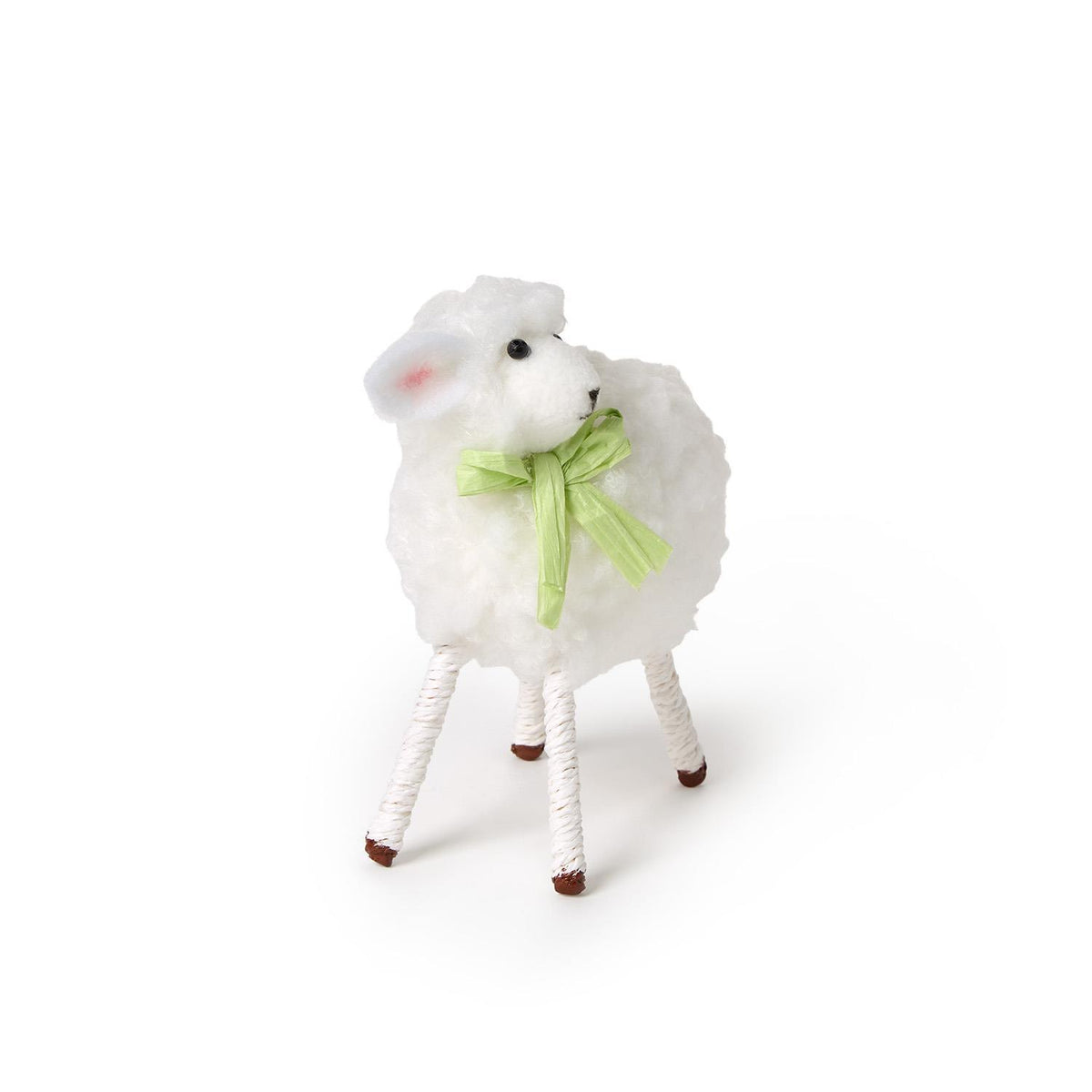 Fuzzy Flock Felt Easter Lamb with Bow - The Preppy Bunny