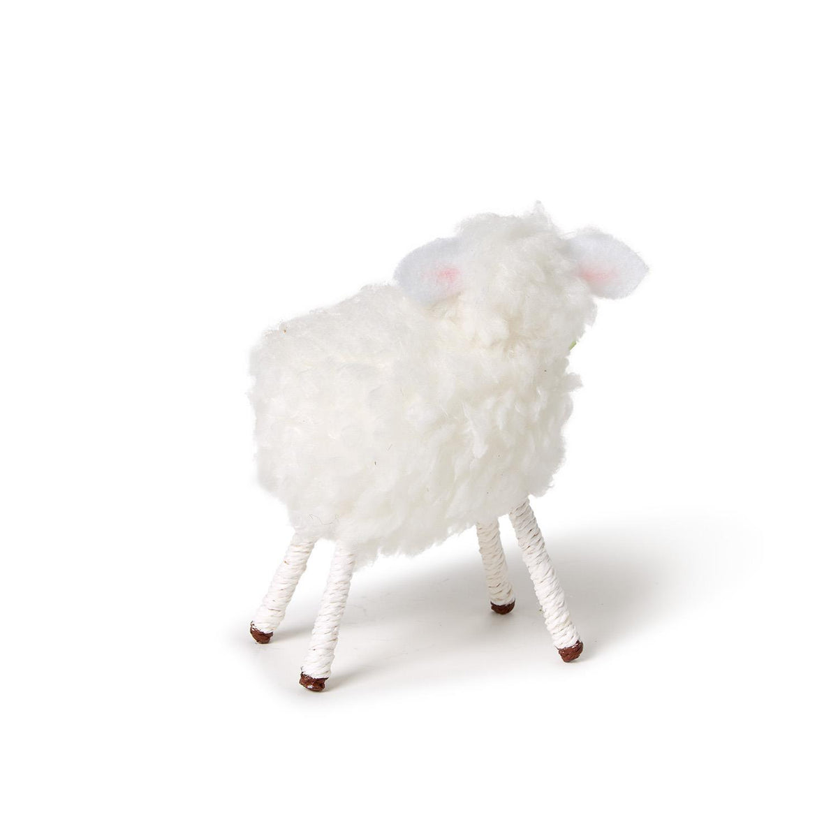 Fuzzy Flock Felt Easter Lamb with Bow - The Preppy Bunny