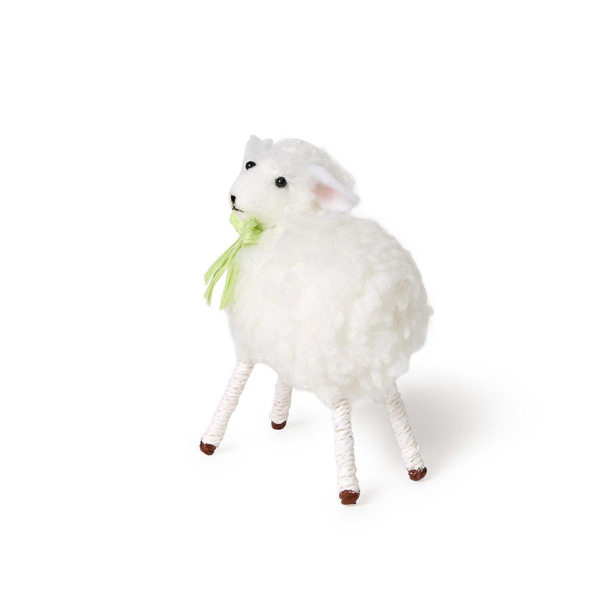 Fuzzy Flock Felt Easter Lamb with Bow - The Preppy Bunny