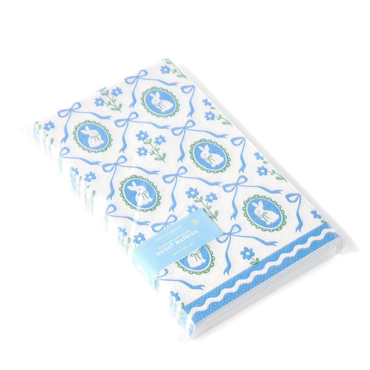 Bunnies and Bows 3-Ply Paper Dinner Napkin / Guest Towel - The Preppy Bunny