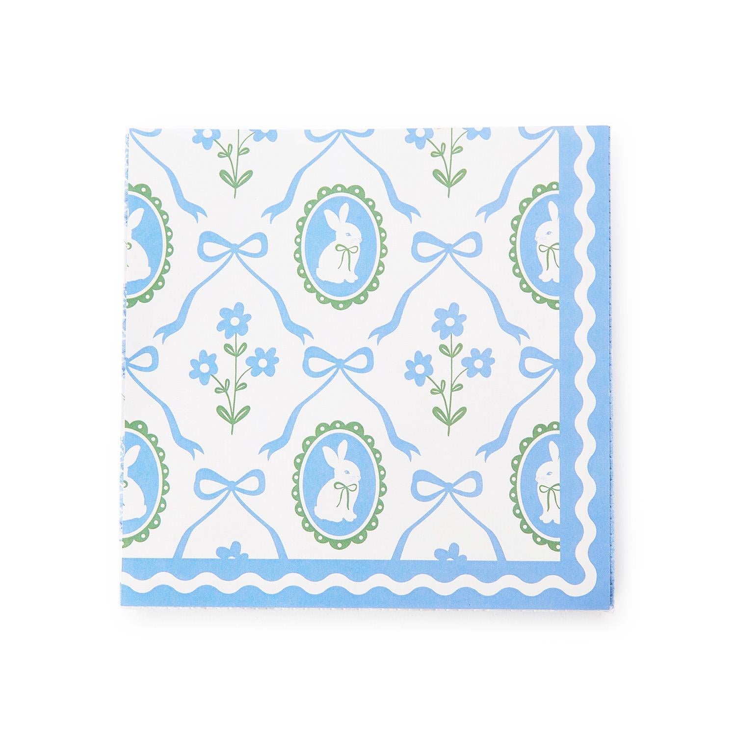 Bunnies and Bows 3-Ply Paper Cocktail Napkins - The Preppy Bunny