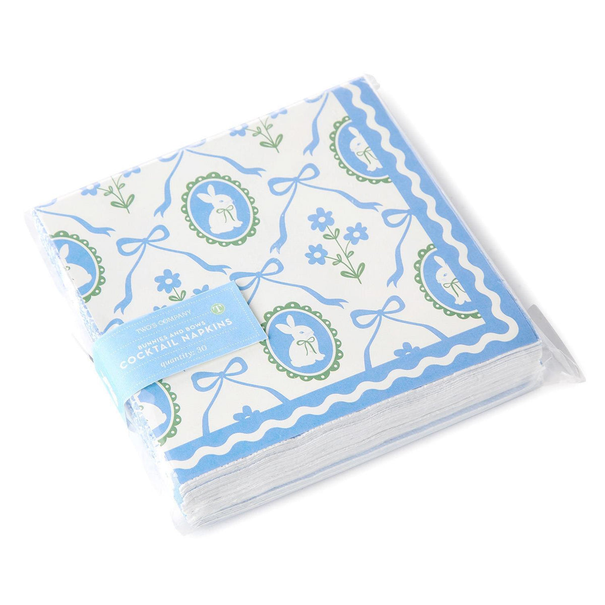 Bunnies and Bows 3-Ply Paper Cocktail Napkins - The Preppy Bunny