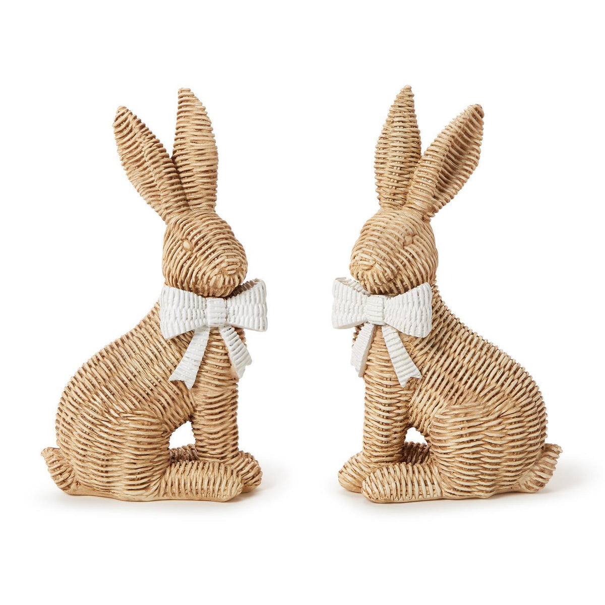 Wicker Weave Pattern Easter Bunny with Bow - The Preppy Bunny