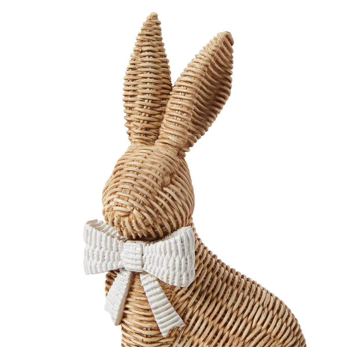 Wicker Weave Pattern Easter Bunny with Bow - The Preppy Bunny