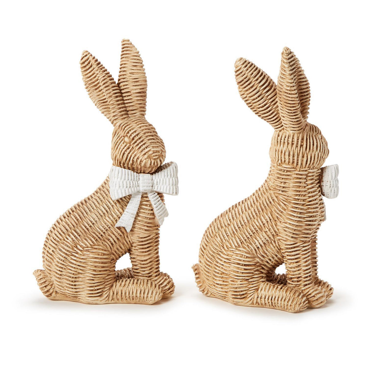 Wicker Weave Pattern Easter Bunny with Bow - The Preppy Bunny