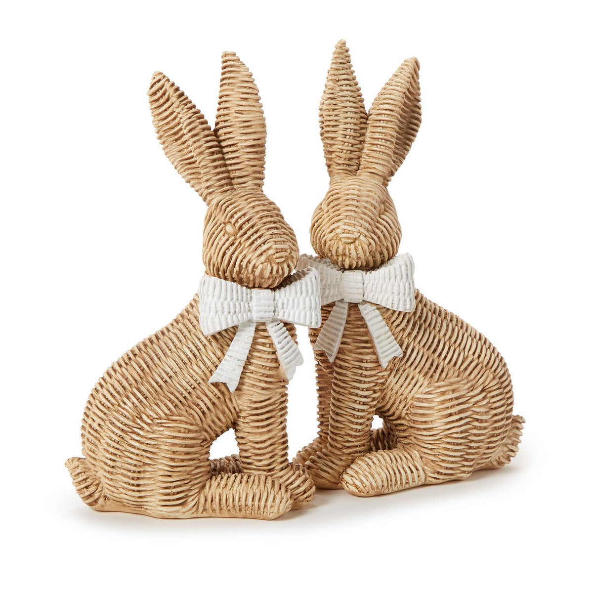 Wicker Weave Pattern Easter Bunny with Bow - The Preppy Bunny