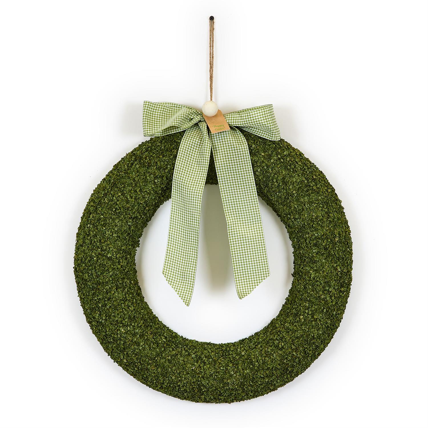 Easter Buckwheat Husk Wreath with Bow - The Preppy Bunny
