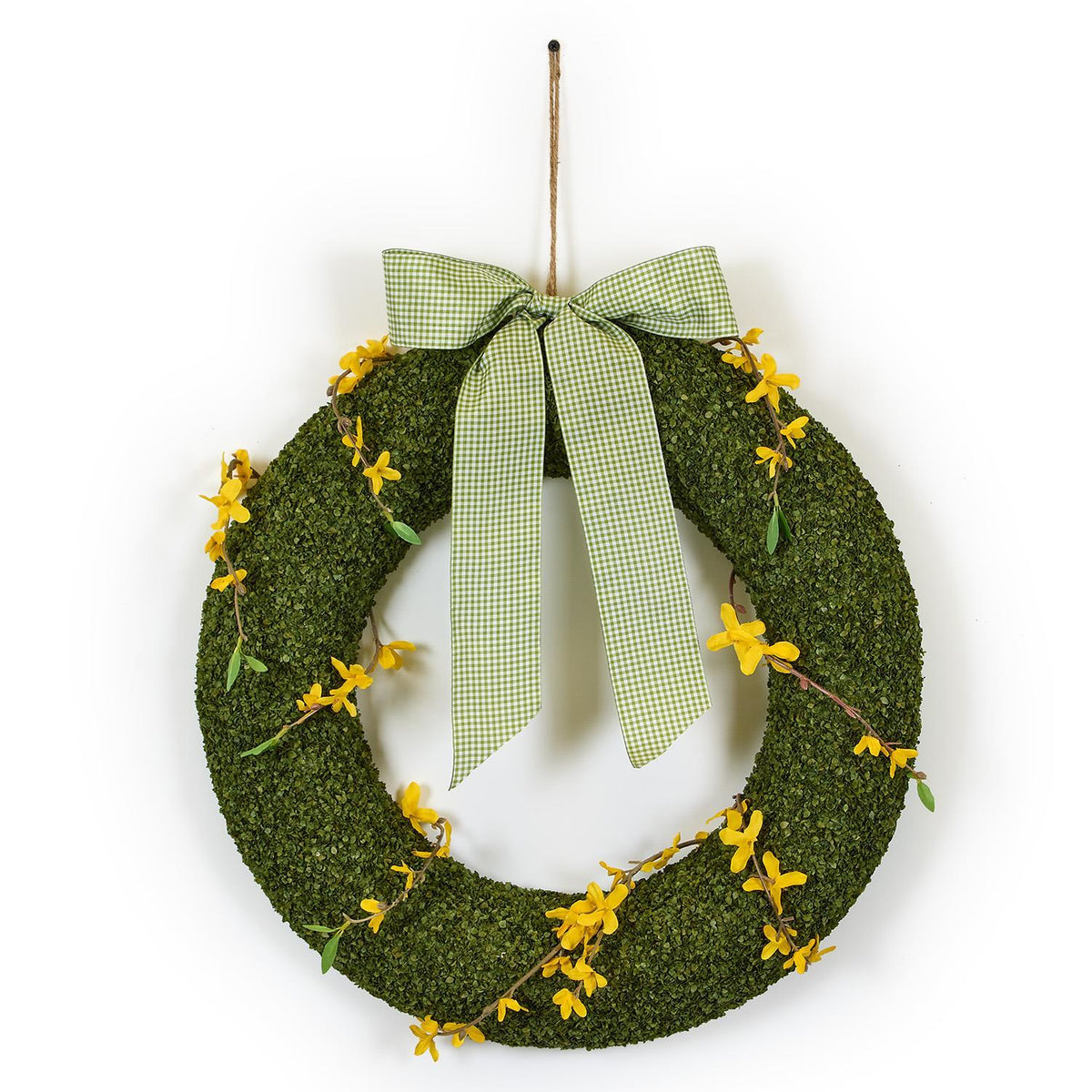 Easter Buckwheat Husk Wreath with Bow - The Preppy Bunny