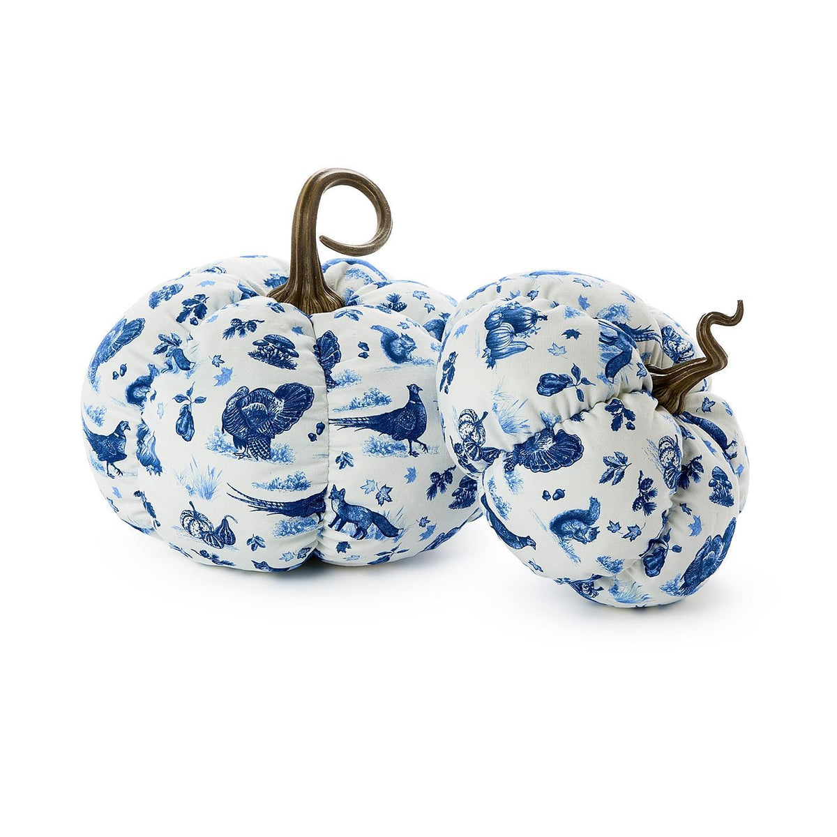 Blue Toile Pumpkin - 2 sizes