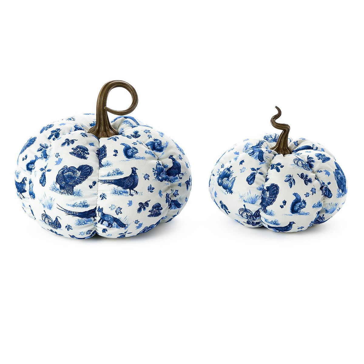 Blue Toile Pumpkin - 2 sizes