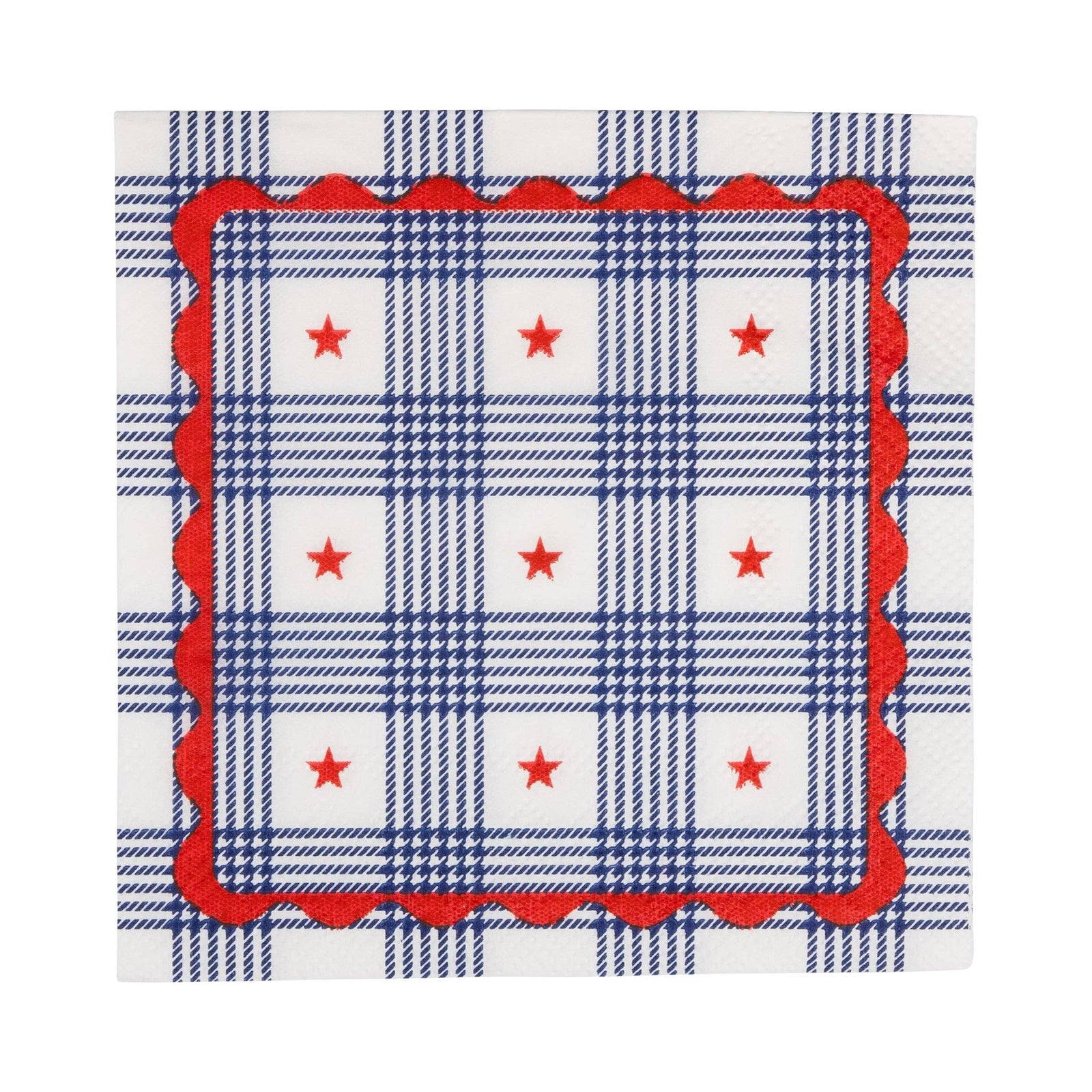 Plaid Stars Paper Cocktail Napkins - The Preppy Bunny