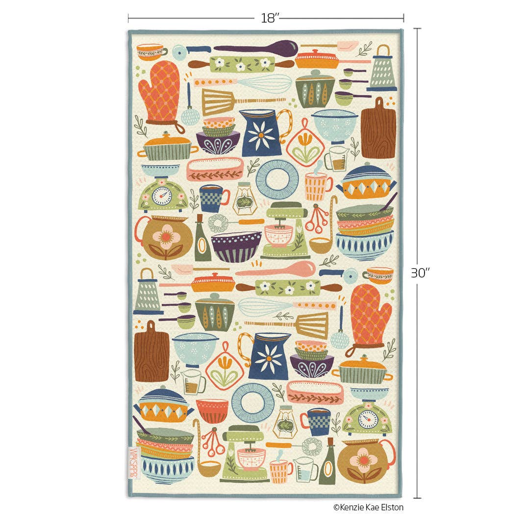 Vintage Kitchen Microfiber Kitchen Towel - The Preppy Bunny