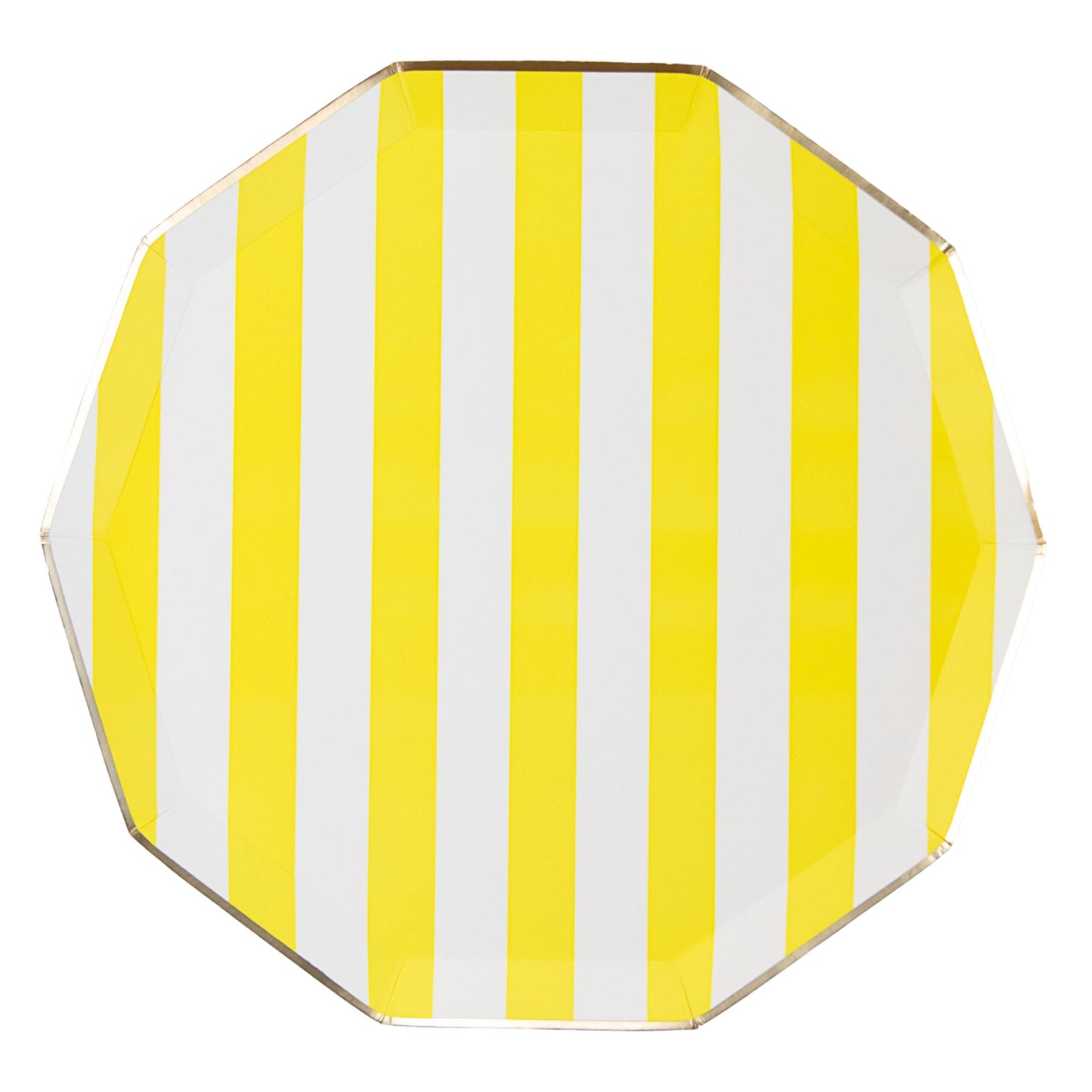 Yellow Cabana Signature Stripe Paper Plates - The Preppy Bunny