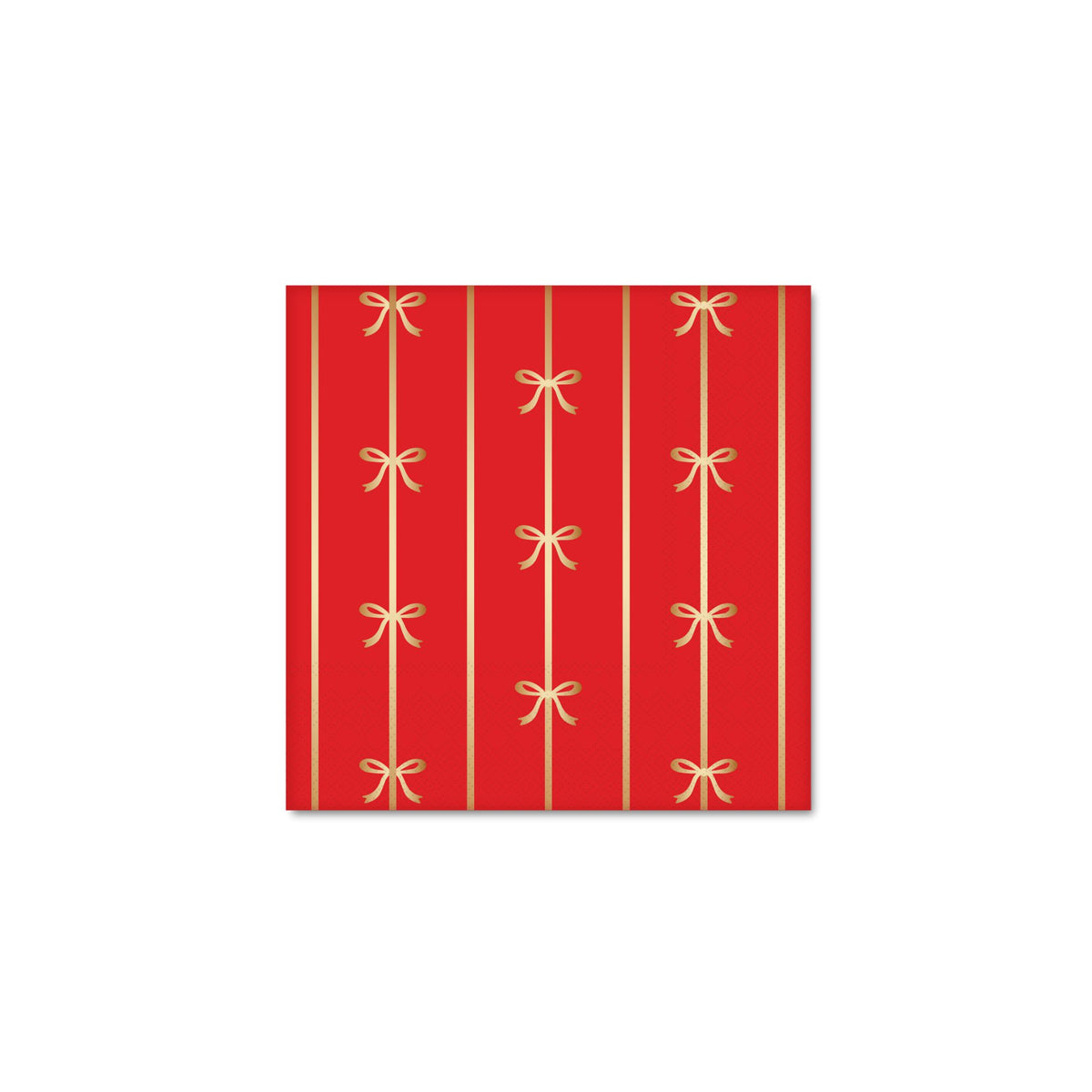 Cherry Red Signature Bow Paper Cocktail Napkins