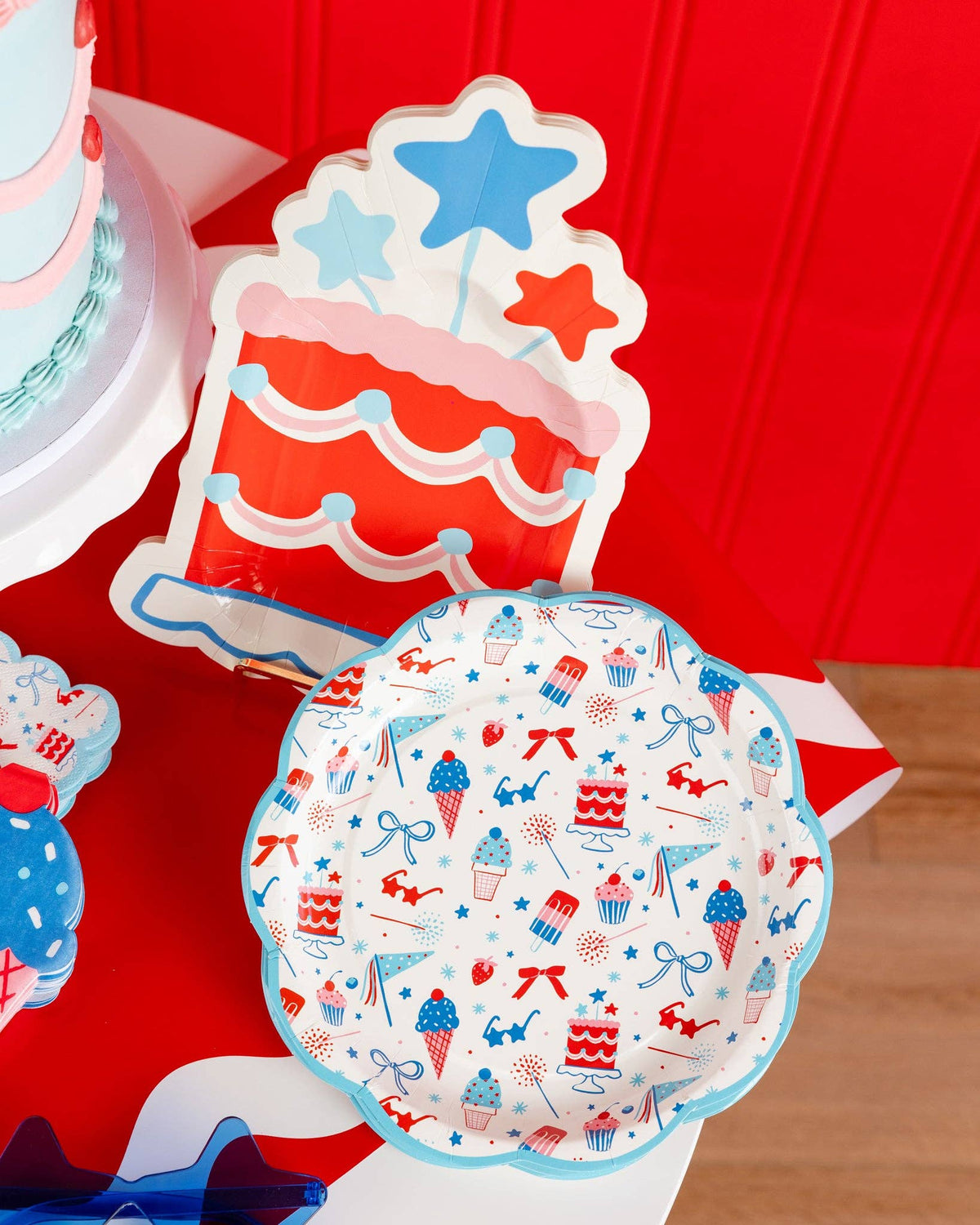 Summer Cake Shaped 11" Paper Plates - The Preppy Bunny