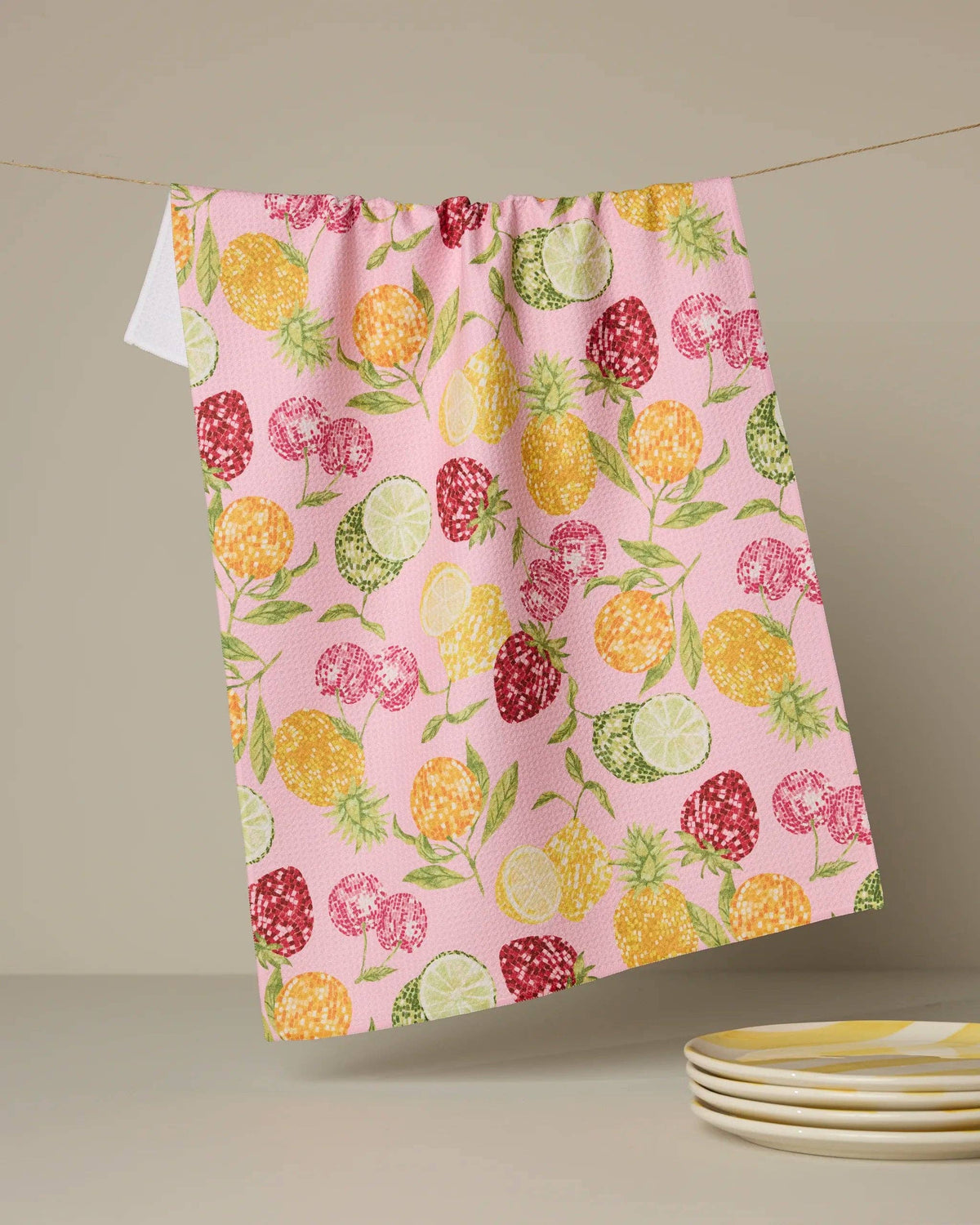Disco Fruits Tea Towel by Geometry