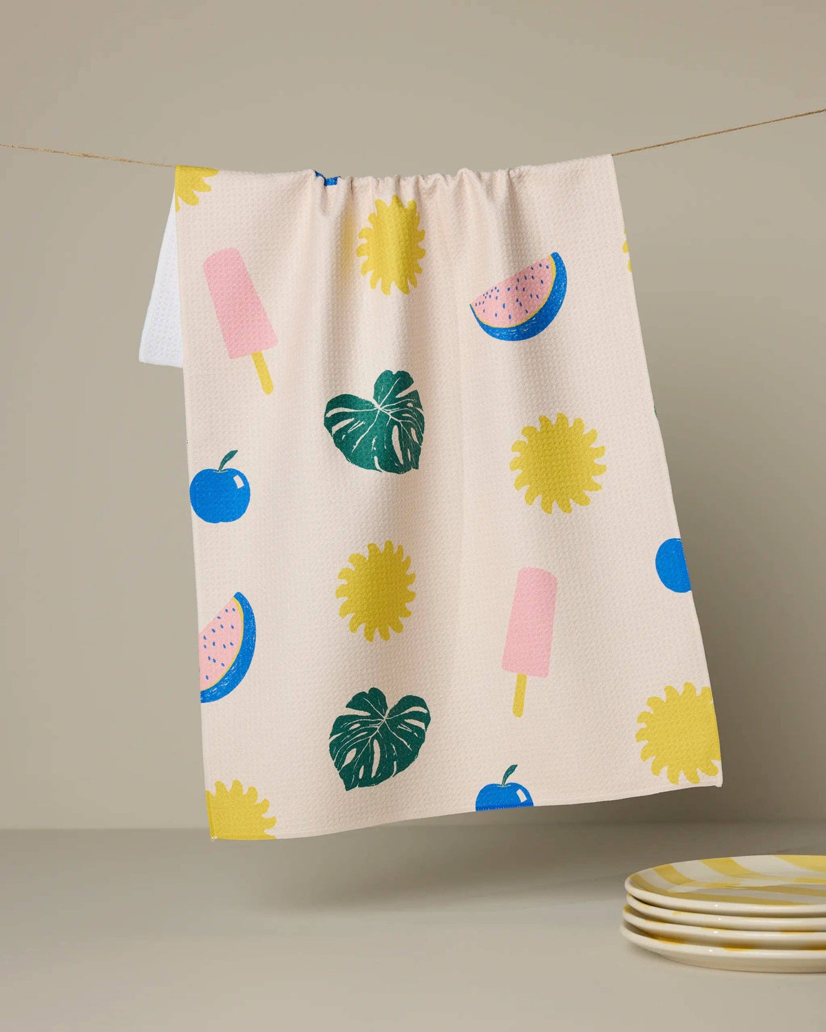 Fruity Pop Tea Towel by Geometry