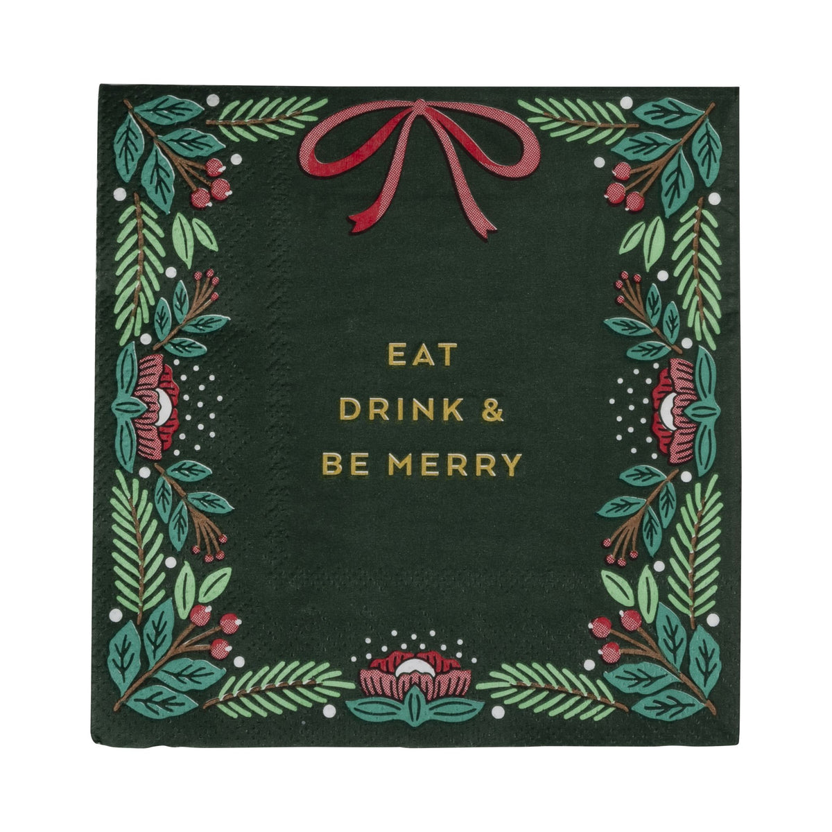 Eat Drink &amp; Be Merry Paper Cocktail Napkins