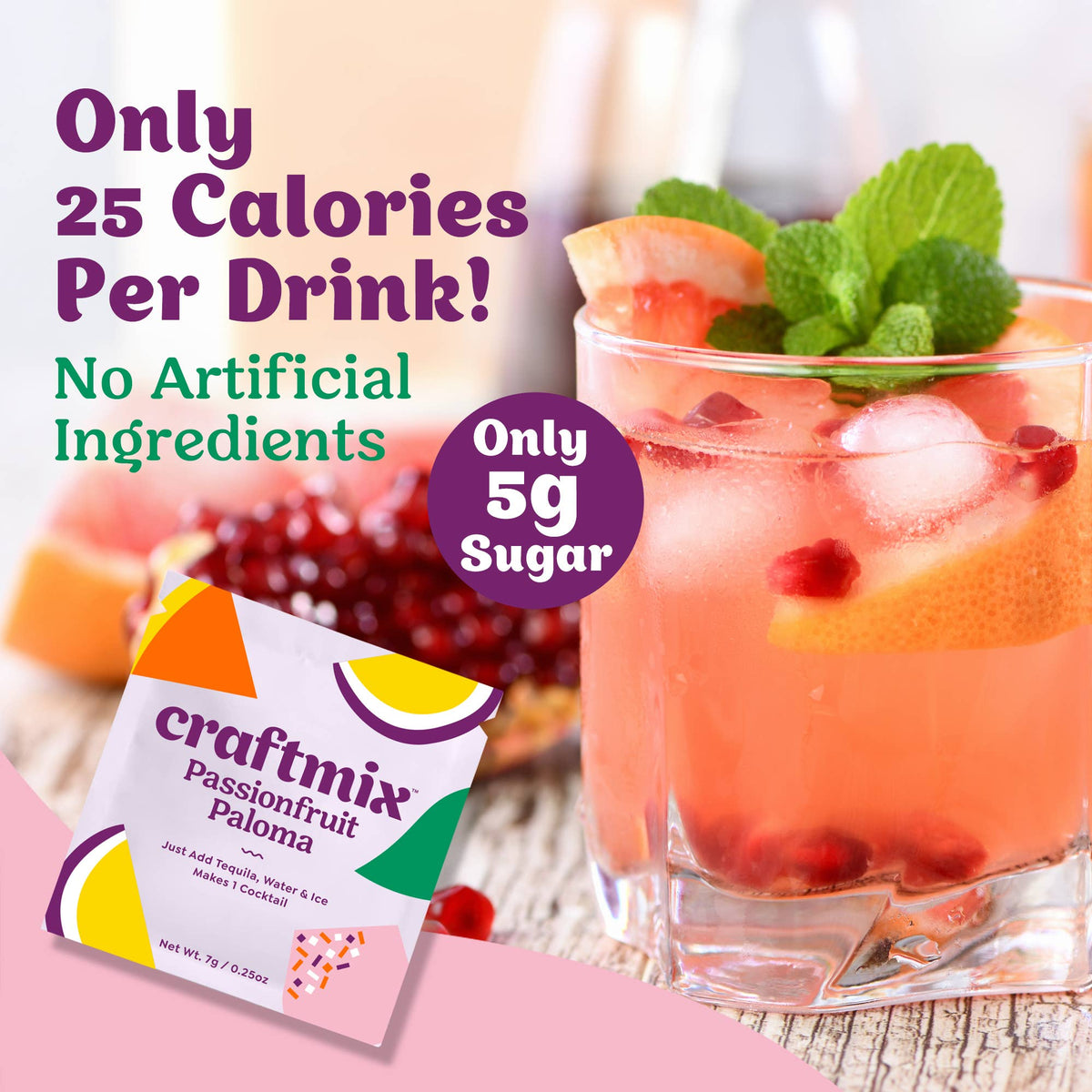 Passionfruit Paloma Cocktail / Mocktail Mixer - Single Serving