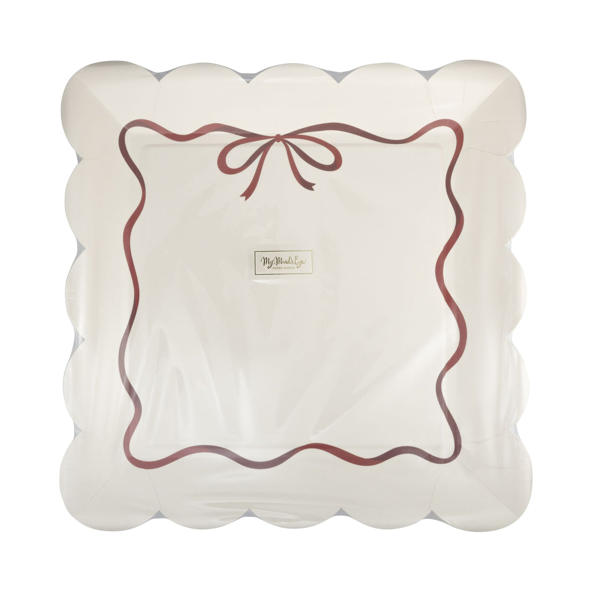 Red Bow Border 10&quot; Paper Plates