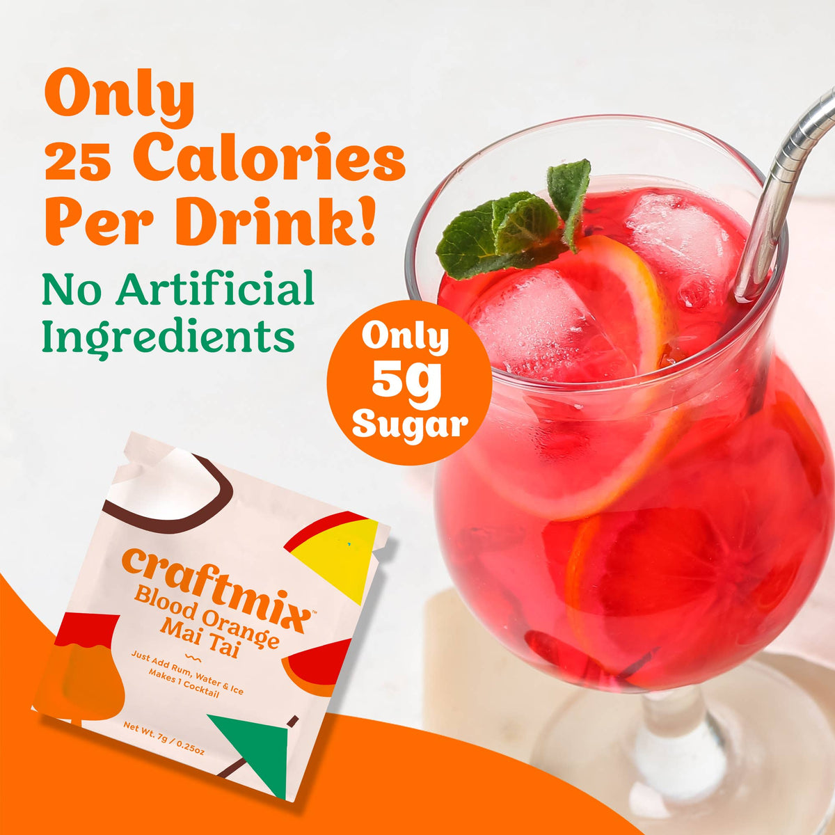 Blood Orange Mai Tai Cocktail / Mocktail Mixer - Single Serving