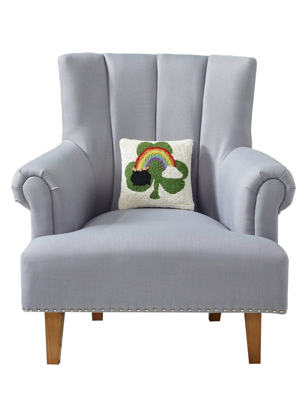 Shamrock W/Rainbow Hook Pillow