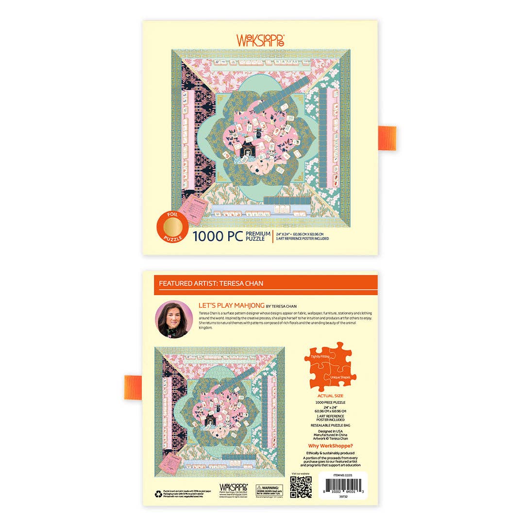 Let's Play Mahjong 1000 Piece Puzzle - The Preppy Bunny