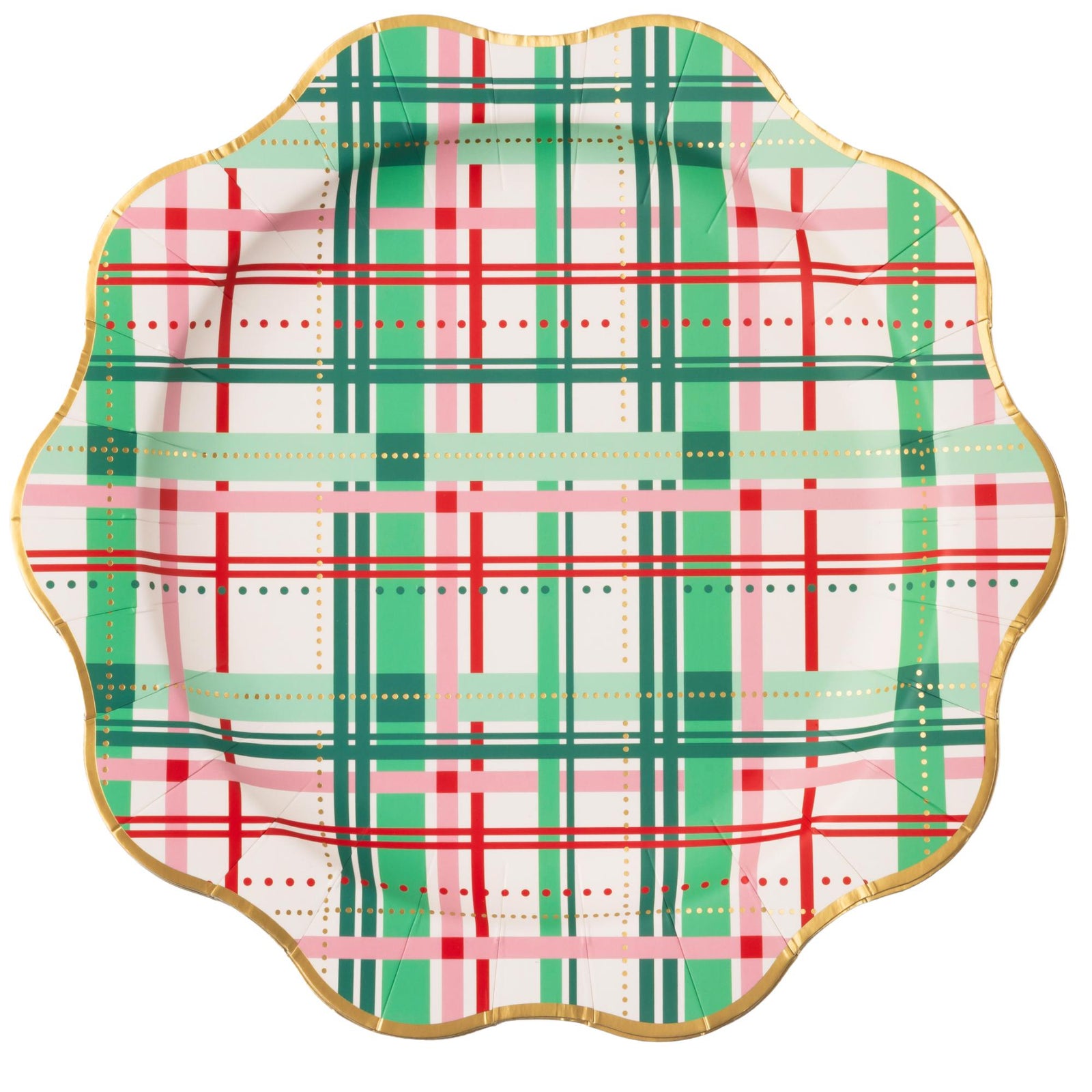 Christmas Plaid Paper Dinner Plates - The Preppy Bunny