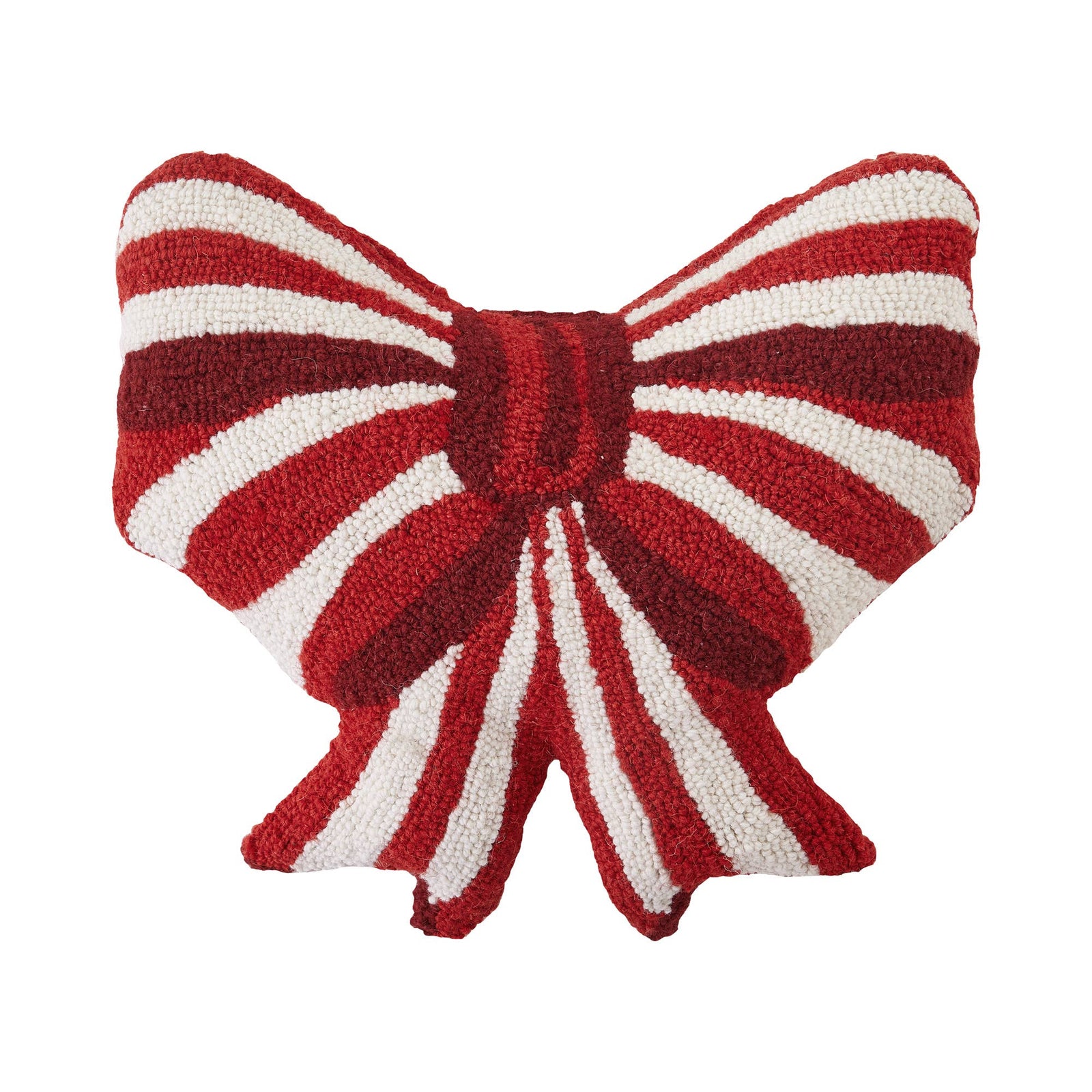 Shaped Red & White Bow Hook Pillow - The Preppy Bunny