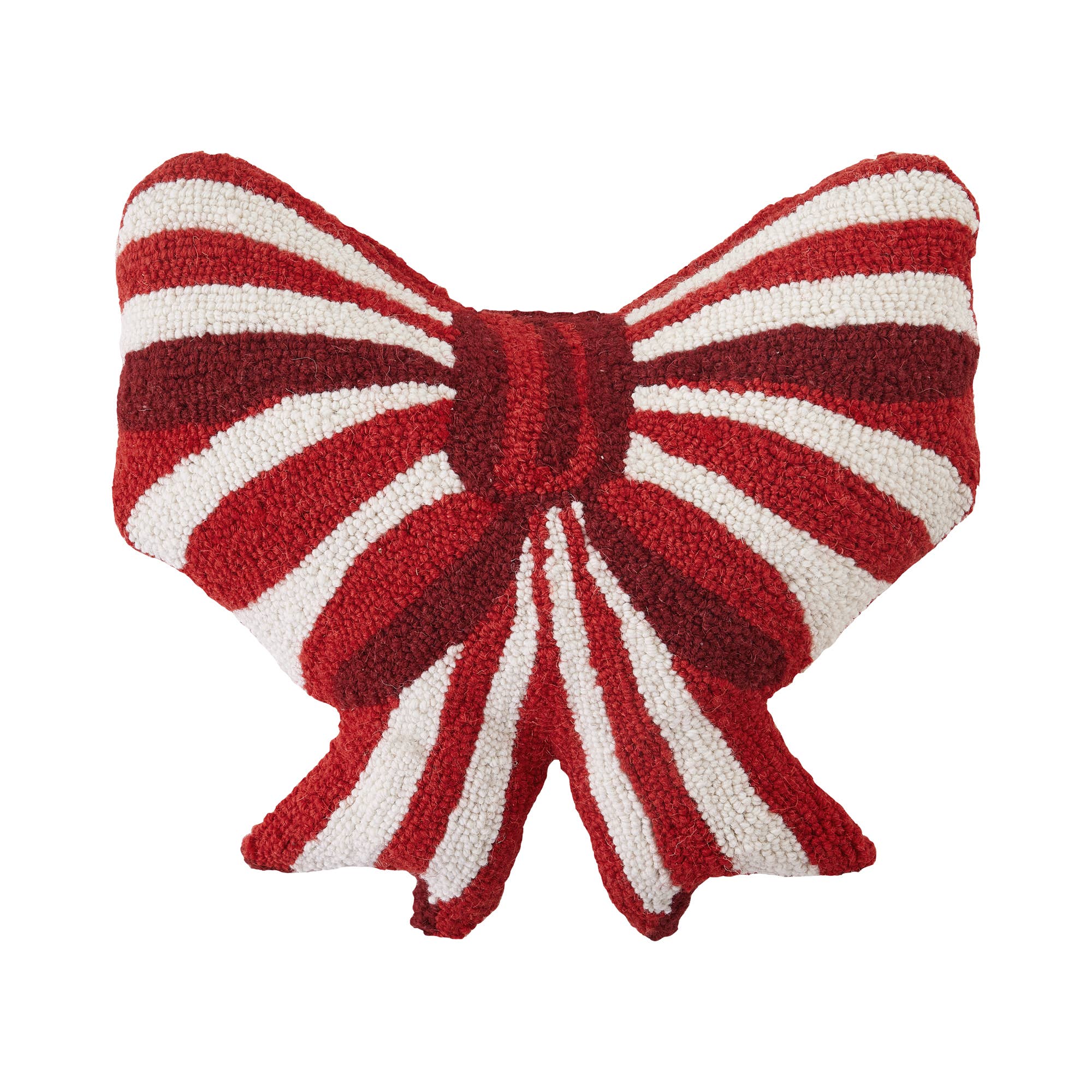 Shaped Red & White Bow Hook Pillow - The Preppy Bunny
