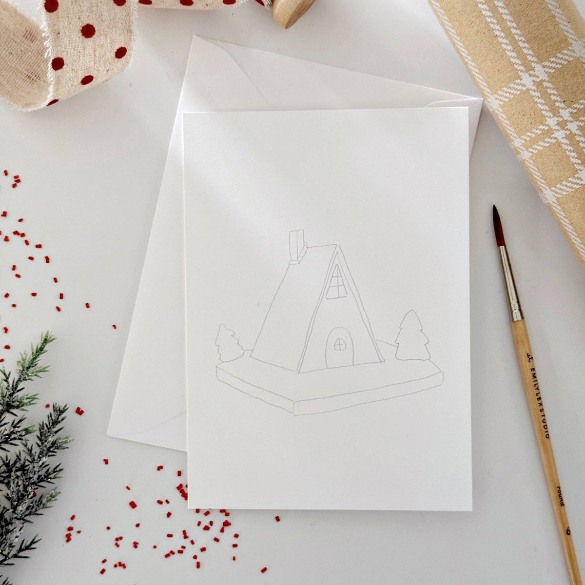 Gingerbread Paintable Notecards - The Preppy Bunny
