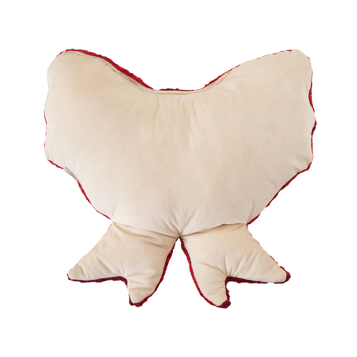 Shaped Red & White Bow Hook Pillow - The Preppy Bunny