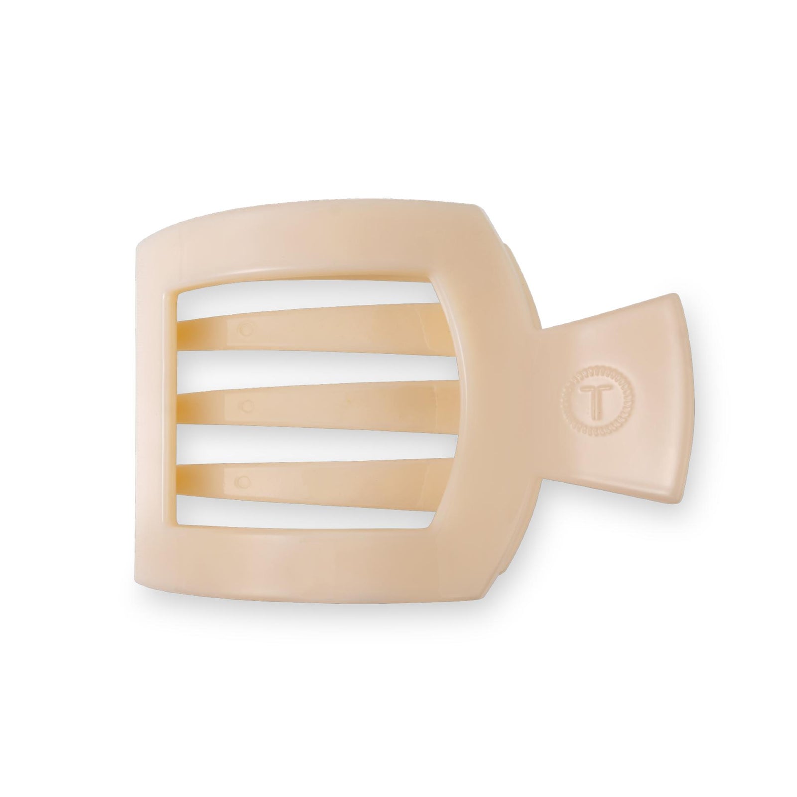 Square Flat Hair Clip | Medium | Almond Beige - The Preppy Bunny