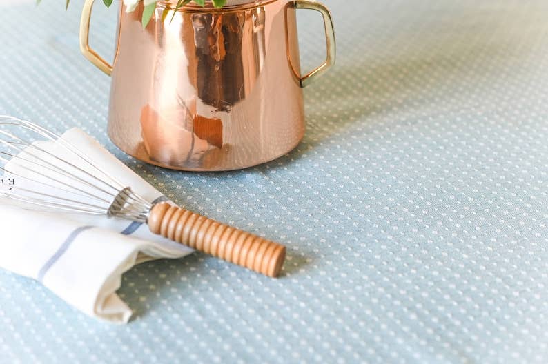 Blue Dotted Tablecloth - The Preppy Bunny