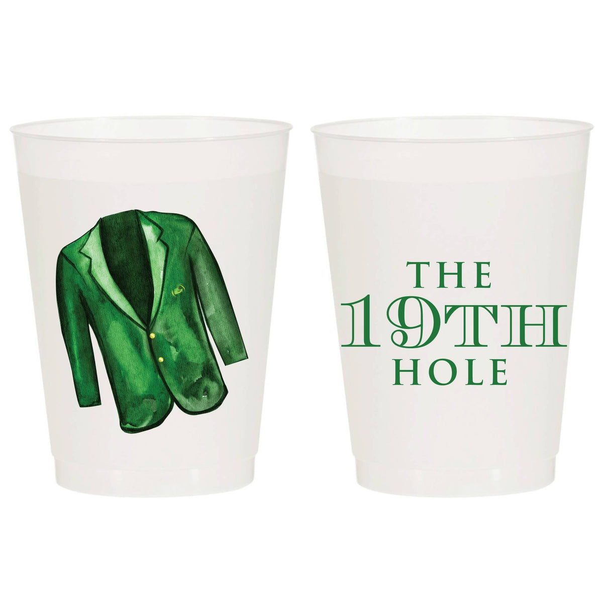 19th Hole | The Masters Watercolor Reusable Cups - Set of 10 - The Preppy Bunny