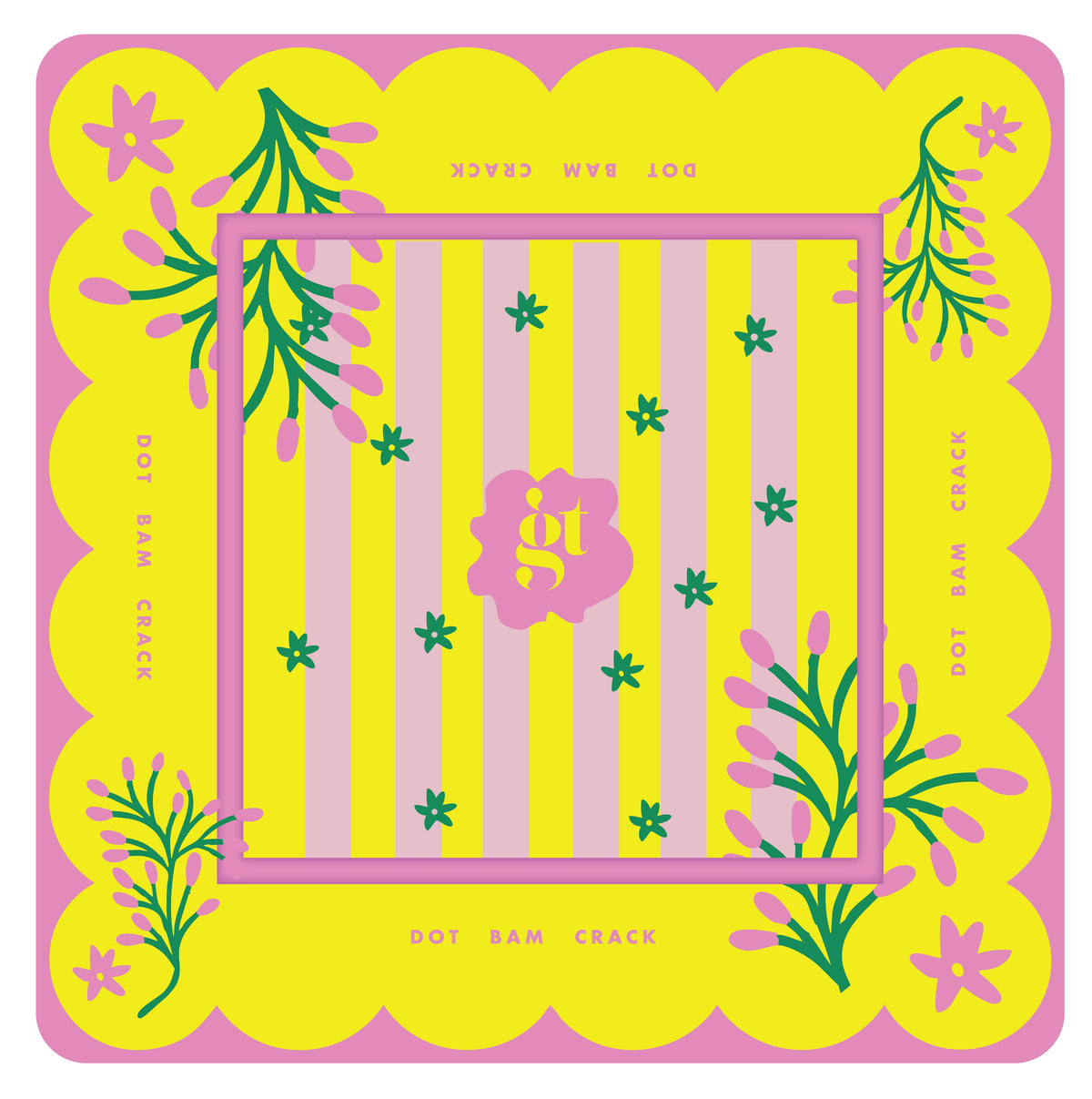 Mahjong Mat in Palm Springs Yellow 33"x33"