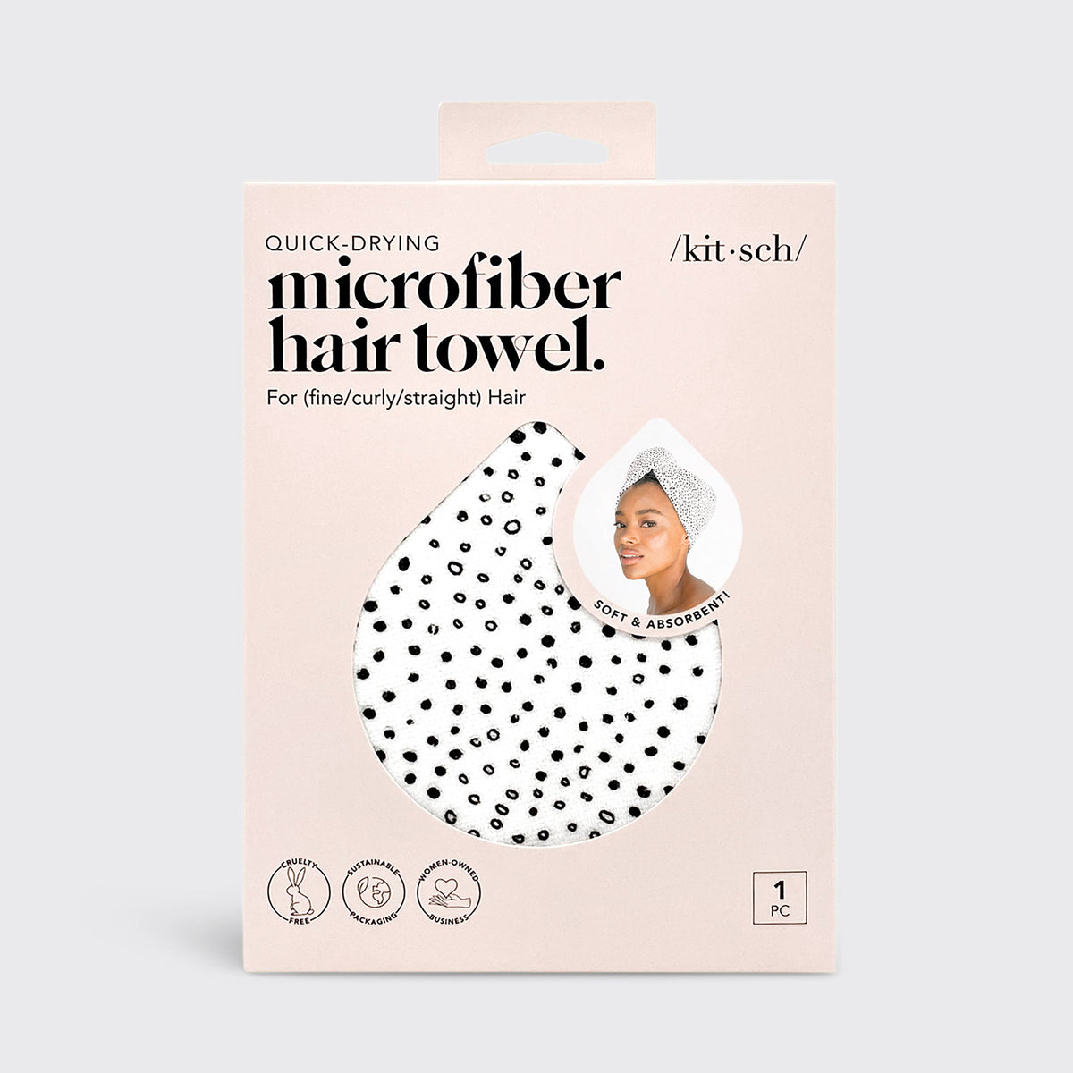 Quick Dry Hair Towel - Micro Dot - The Preppy Bunny