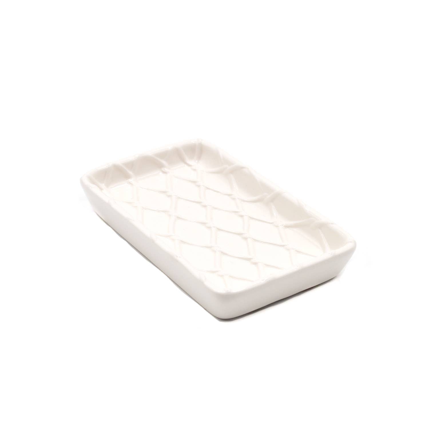 White Textured Soap Dish - The Preppy Bunny