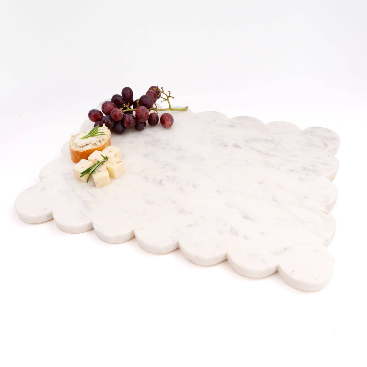 White Marble Scalloped Serving Board - The Preppy Bunny