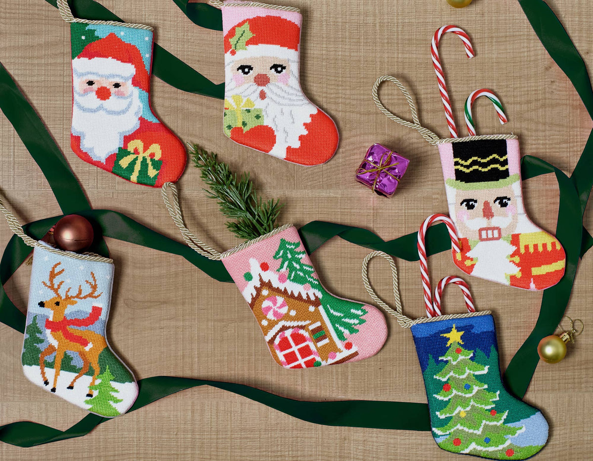 Gingerbread House Embroidered Mini Stocking - The Preppy Bunny