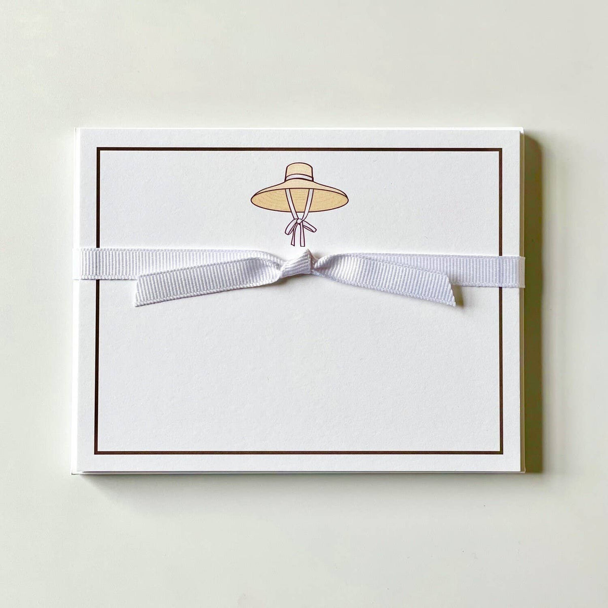 Straw Hat  - Flat Note Cards - The Preppy Bunny