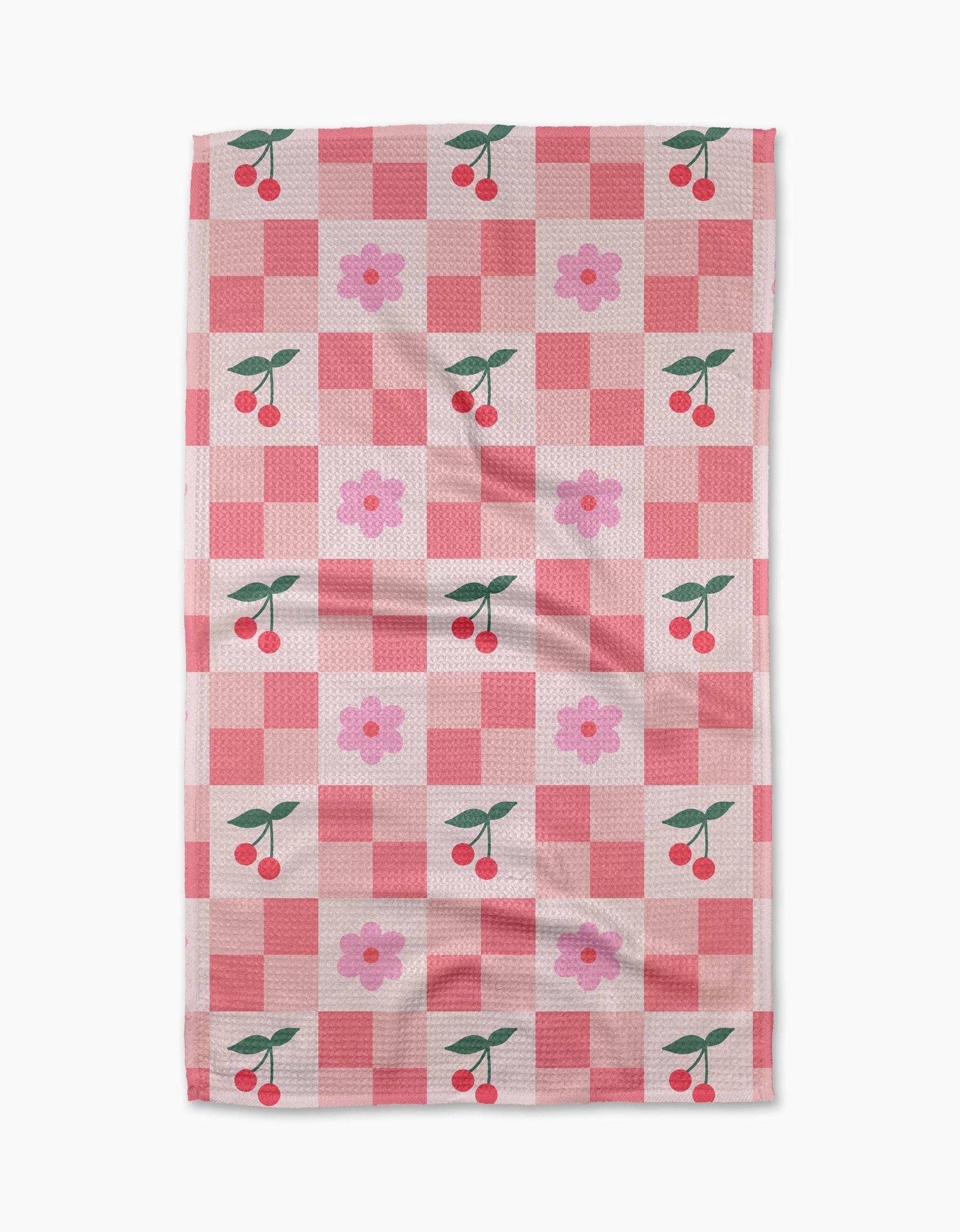 Floral and Cherries Tea Towel by Geometry - The Preppy Bunny