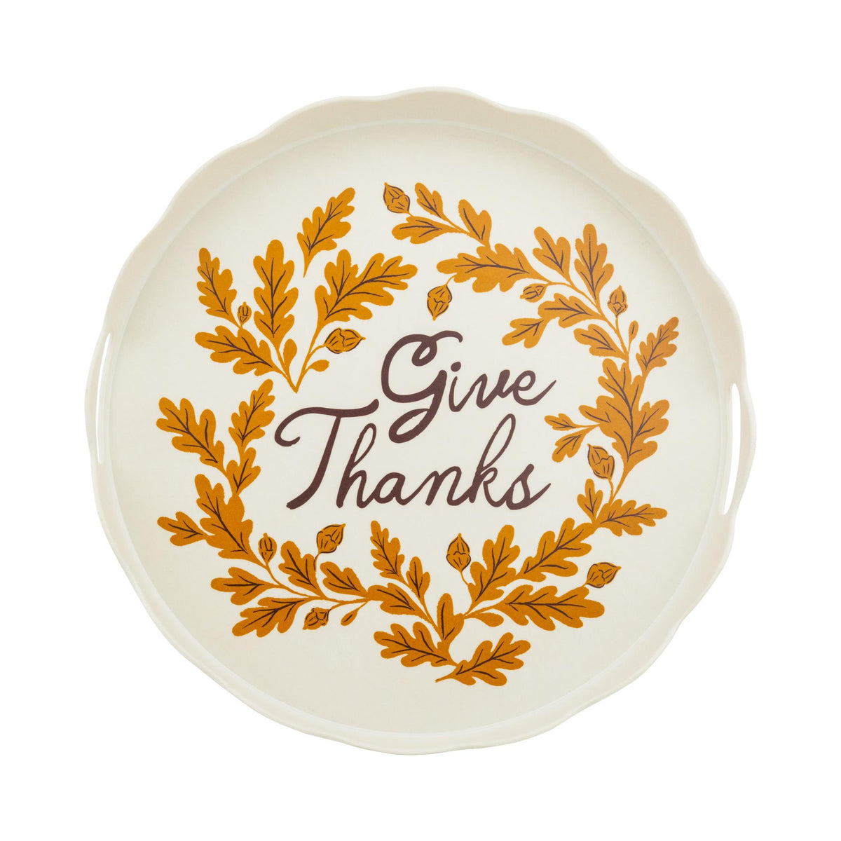 Give Thanks Round Bamboo Tray