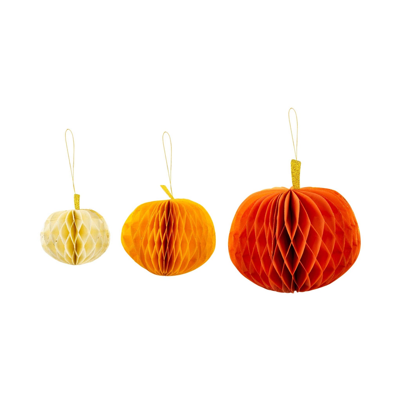 Honeycomb Pumpkins with Glitter - The Preppy Bunny