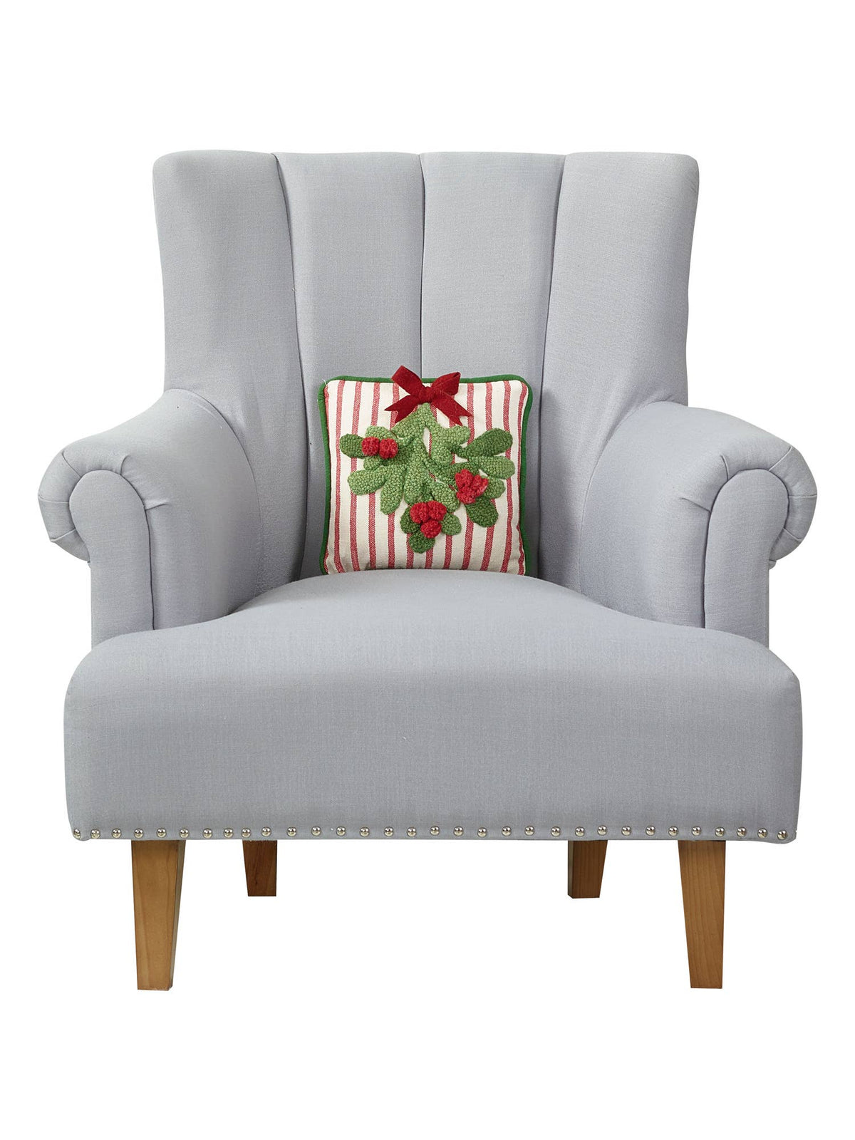 Mistletoe w/Piping Hook Pillow - The Preppy Bunny