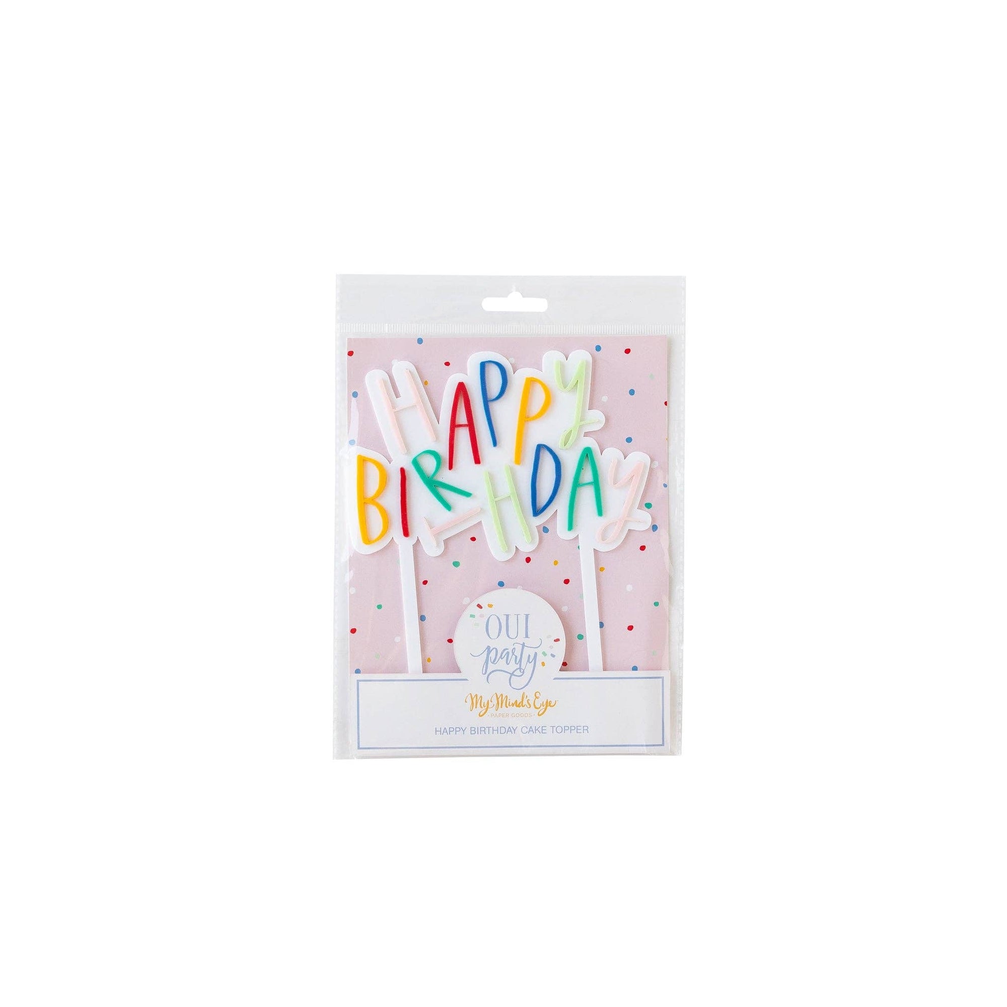 Oui Party Birthday Acrylic Cake Topper - The Preppy Bunny