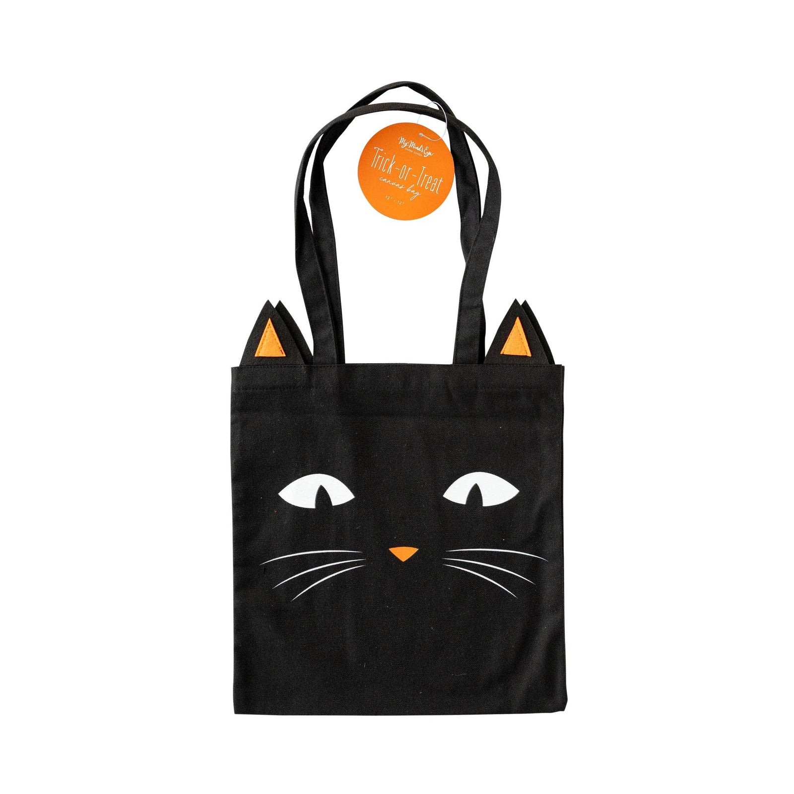 Black Cat Canvas Trick or Treat Bag - The Preppy Bunny