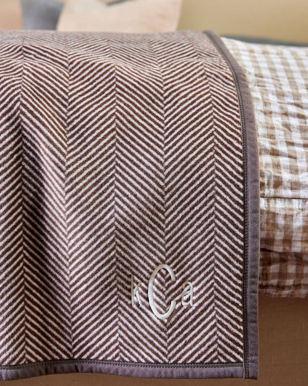 Harborview Herringbone Chocolate Blanket by ChappyWrap