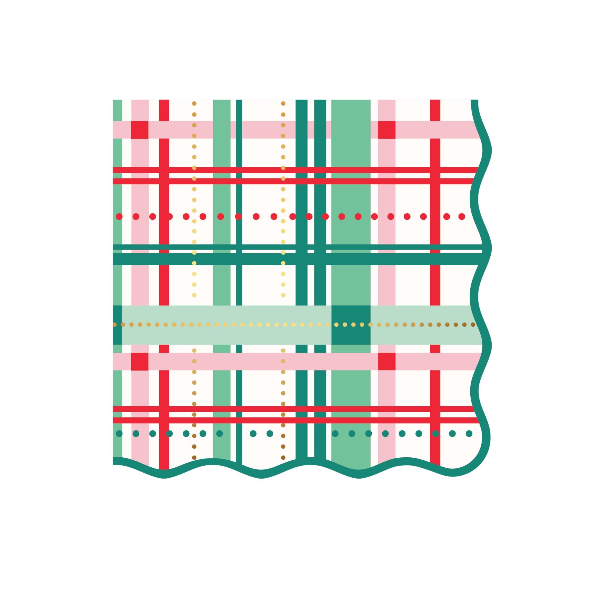 Christmas Plaid Paper Dinner Napkins - The Preppy Bunny