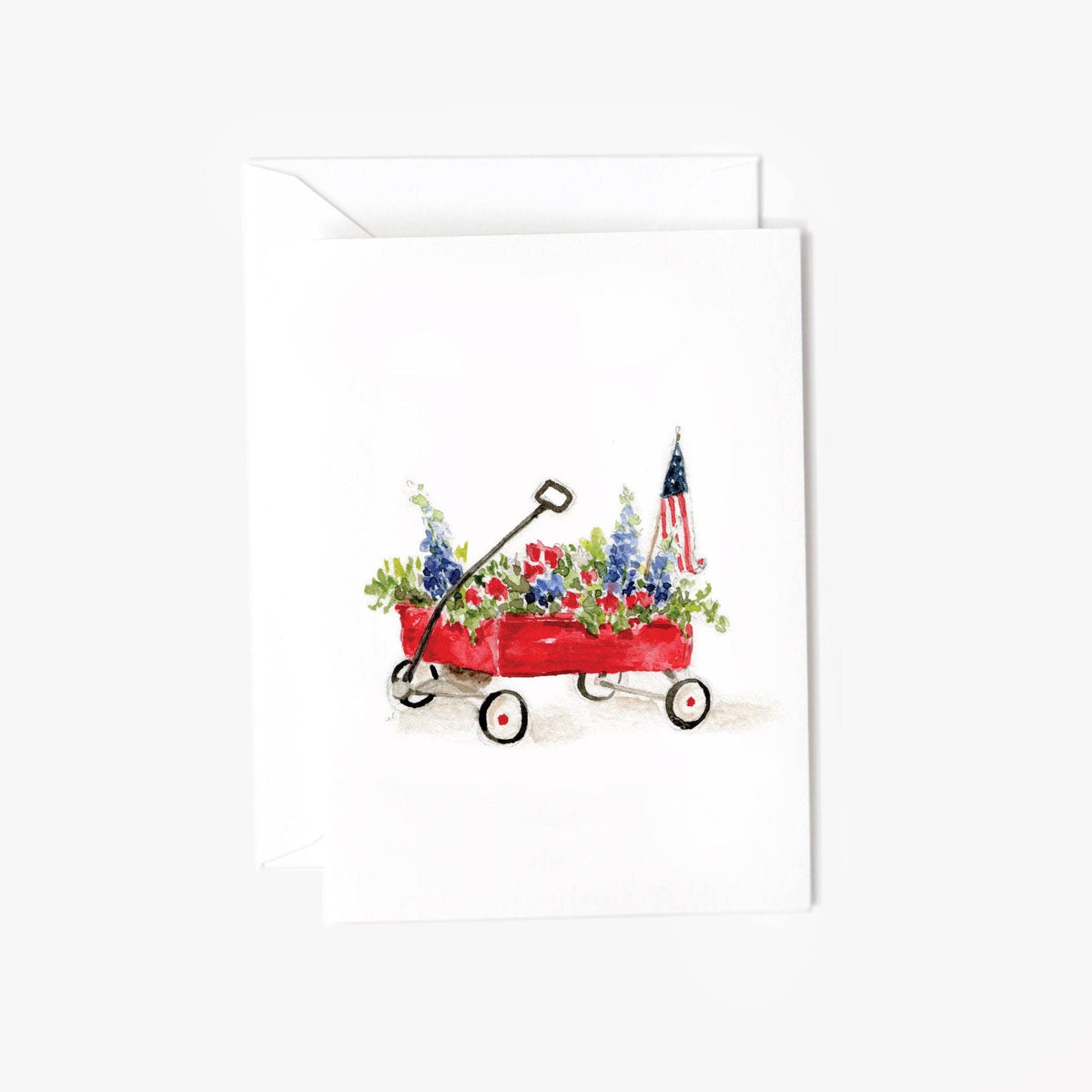 Red wagon mini enclosure notecard - The Preppy Bunny